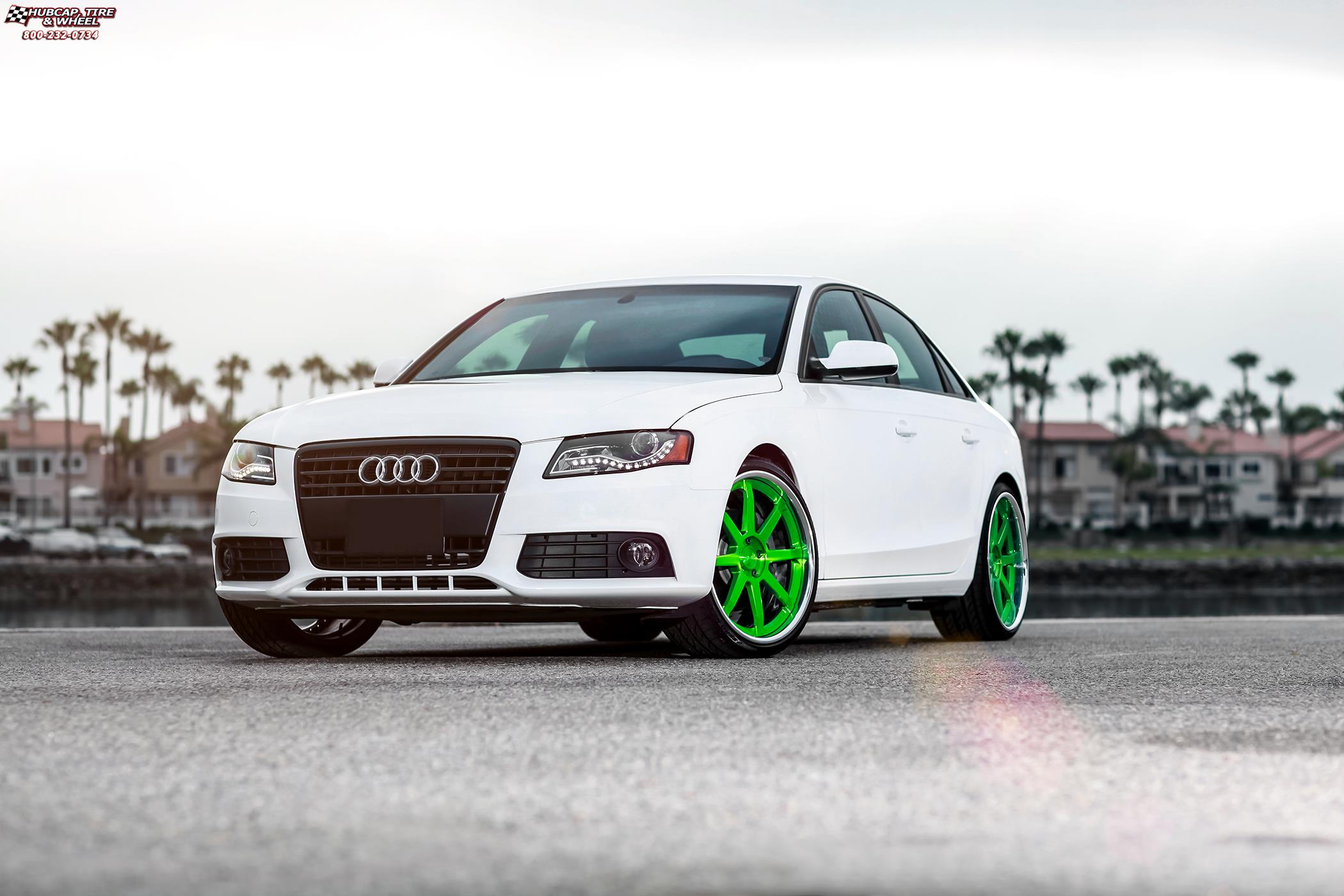 vehicle gallery/audi s4 niche vector 20x9  Textured Bronze | Chrome Lip | Raw Inner wheels and rims